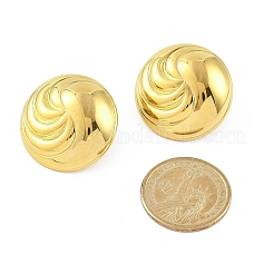 女性用304ステンレススチールスタッドピアス  テクスチャラウンド  ゴールドカラー  30mm&nbsp;STAS-Z111-09G