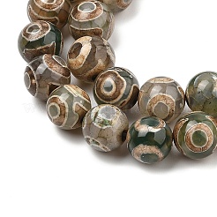Natural Tibetan 3-Eye dZi Agate Beads Strands&nbsp;G-A240-A03-01