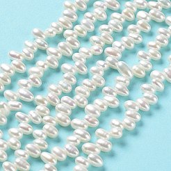 天然養殖淡水パールビーズ連売り  ライス  アンティークホワイト  6~7x4~5mm  穴：0.6mm  約83個/連  13.78''（35センチメートル）&nbsp;PEAR-E019-07