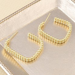 Brass Stud Earrings for Women&nbsp;KK-CBAD851-34G