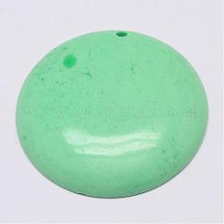 天然石ホワイトジェイドペンダント  染め  フラットラウンド  ミックスカラー  39~40.5x5~7mm  穴：2~2.5mm&nbsp;G-G647-58