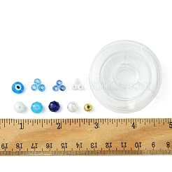 DIY イーブルアイ ランプワーク & ガラスビーズ ブレスレット ジュエリー作成キット  ミックスカラー  4~8x0.8~8mm  穴：1~2.3mm&nbsp;DIY-FS0007-43