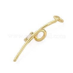 Brass Micro Pave Cubic Zirconia Pendants&nbsp;KK-P308-42G