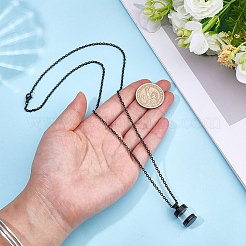 304 Stainless Steel with Glass Cylinder Bottle Urn Ashes Pendant Necklaces&nbsp;NJEW-ME0001-27EB