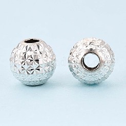 Textured 925 Sterling Silver Beads&nbsp;STER-T008-44S-01