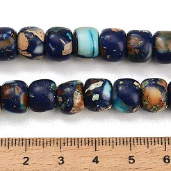 染色合成インペリアルジャスパービーズ連売り  バレル  ダークブルー  10x8mm  穴：1mm  約47~48個/連  15.28~15.47''（38.8~39.3センチメートル）&nbsp;GG-CBAA20A-03E