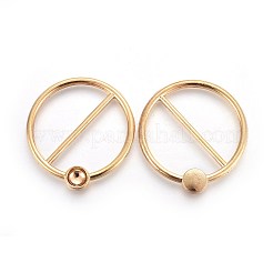 アロイバックルクリップ  スカーフスライドリング  ゴールドカラー  トレイ：6.5mm  40.5x3mm  内径：34.5mm&nbsp;LS-PALLOY-WH0056-06G