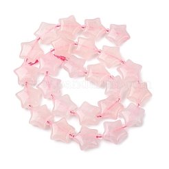 天然石ローズクォーツビーズ連売り  スター  シードビーズで  15~15.5x16~16.5x6.5~7mm  穴：1.4mm  約25個/連  15.75''~16.14''（40~41センチメートル）&nbsp;G-K359-E18
