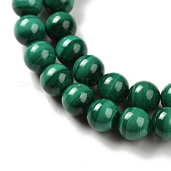 天然石マラカイトビーズ連売り  ラウンド  8mm  穴：1mm  約26~27個/連  8.66''（22センチメートル）&nbsp;G-A271-A01-8mm