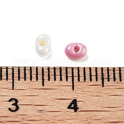 ガラスビーズ  オーバル  DIYブレスレットアクセサリー  パールピンク  4x3x2mm  穴：0.8mm&nbsp;GLAA-U003-01B