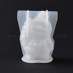 DIY 3D クリスマス サンタクロース ディスプレイ デコレーション シリコン像型  肖像彫刻樹脂鋳造鋳型  肖像彫刻用 UV樹脂＆エポキシ樹脂工芸品作り  ホワイト  49x48x61mm  内径：25x27mm&nbsp;LS-DIY-G058-B05