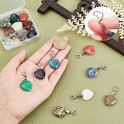 18Pcs 18 Style Gemstone Pendant Decorations&nbsp;PALLOY-PH0004-40
