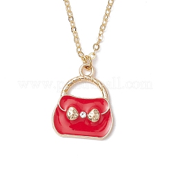 Alloy Enamel Handbag Pendant Brass Cable Chain Necklaces for Women&nbsp;NJEW-JN05273