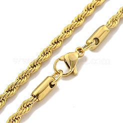 3MM 201 Stainless Steel Rope Chain Bracelets for Women&nbsp;LS-BJEW-R318-01G-1