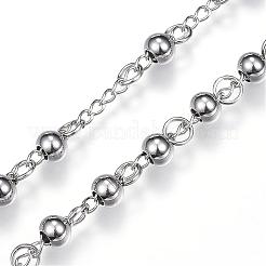 Non-Tarnish 304 Stainless Steel Rosary Bead Necklaces&nbsp;NJEW-D285-42P