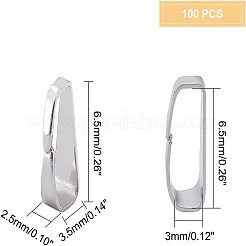 304ステンレススチールスナップオンベイル  ステンレス鋼色  7x2.5x3.5mm  穴：3x6.5mm  100個/箱&nbsp;STAS-UN0016-13P