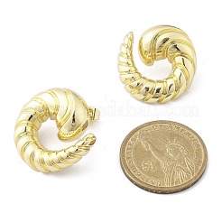 女性のための真鍮のスタッドピアス  スワール  ゴールドカラー  25.5x25mm&nbsp;EJEW-U035-02G