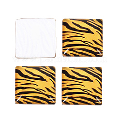 Mosaic Printed Glass Square Cabochons&nbsp;GGLA-N001-20mm-G