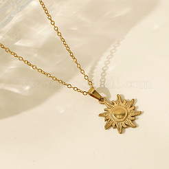 Vintage 306 Stainless Steel Sun Pendant Necklaces for Women&nbsp;IP0295