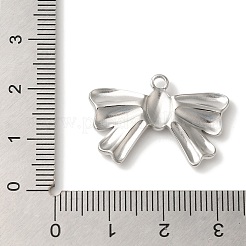 変色しない304ステンレススチールペンダント  ちょう結びチャーム  ステンレス鋼色  18x26.5x3mm  穴：2mm&nbsp;STAS-Z086-07P