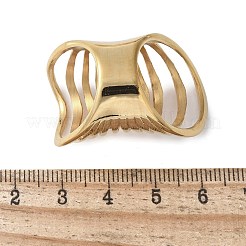 女性用304ステンレススチール中空多層指輪  18KGP本金メッキ  35mm  内径：18mm&nbsp;RJEW-Z086-03G