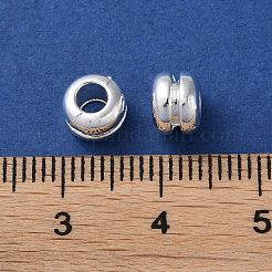 合金のスペーサービーズ  長持ちメッキ  溝付き  コラム  銀  6x5mm  穴：3mm&nbsp;PALLOY-F309-37S