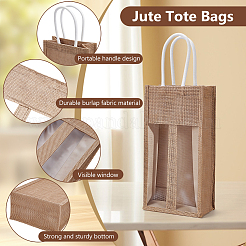 4Pcs Jute Tote Bags&nbsp;ABAG-WA0001-27