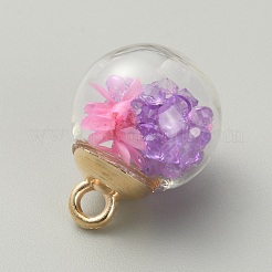 Transparent Glass Globe Pendants&nbsp;GLAA-TAC0005-002C
