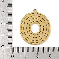 304ステンレスペンダント  オーバルチャーム  ゴールドカラー  31x25.5x1.5mm  穴：2mm&nbsp;STAS-M073-49G