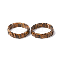 Rectangle Natural Tiger Eye Beads Stretch Bracelets for Women Men&nbsp;BJEW-Z149-01B