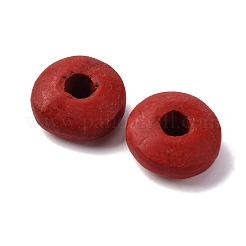 シナバービーズ  彫刻が施された漆器  ロンデル  レッド  16.5x7.5mm  穴：4.5mm&nbsp;CARL-K001-37