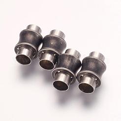 304ステンレススチール製マグネット留め具、接着端付き  花瓶  ミックスカラー  16.5x10mm  穴：6mm&nbsp;STAS-F124-04