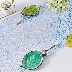ポリエステルスパンコールテーブルランナー  結婚式のテーブルの装飾  長方形  ライトスカイブルー  2800x440x0.4mm&nbsp;AJEW-WH20080-48A