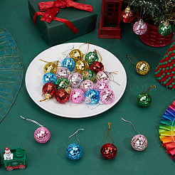 30Pcs 6 Colors Glass & Foam Disco Ball Pendant Decorations&nbsp;HJEW-ME0001-13