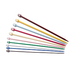 ABSプラスチック編み針  ミックスカラー  250x10~13x6~9.5mm  ピン：2.0mm / 2.5mm / 3mm / 3.5mm / 4mm / 4.5mm / 5mm / 5.5mm / 6mm / [10]mm  6.5個/セット&nbsp;TOOL-T006-19