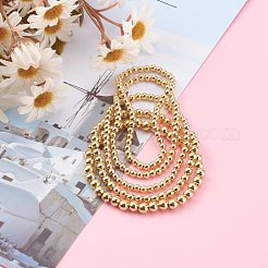 Round Brass Beaded Stretch Bracelets&nbsp;BJEW-JB05982