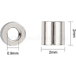 304ステンレススチールスペーサービーズ  コラム  ビーズコンテナ付  ステンレス鋼色  2x2mm  穴：0.9mm  約200個/箱&nbsp;STAS-UN0001-61P