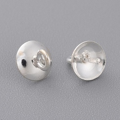 925スターリングシルバーペンダントベイル  片穴パーツ用  銀  6.5x5mm  穴：1mm  ピン：0.5mm&nbsp;X-STER-E050-08S