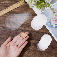 バッジ用透明プラスチックフィルム 240枚 6スタイル  ラウンド  透明  44~80x0.05mm  40個/スタイル&nbsp;DIY-CP0013-94