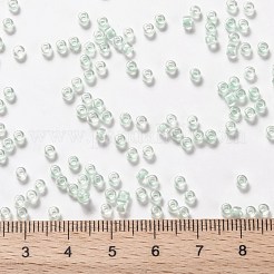 トーホー 8/0ラウンドビーズ  日本製シードビーズ  （ミント裏地付きクリスタル1065)個  3mm  穴：1mm  約222PCS /ボトル  10 G /ボトル&nbsp;SEED-JPTR08-1065