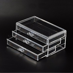 3プラスチックジュエリー収納ボックスコンパートメント  長方形  透明  140x245x110mm&nbsp;OBOX-O002-05