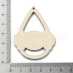 ウッドペンダント  ハロウィンモチーフ  オレンジ  キャンディ  50x42x2.5mm  穴：2mm&nbsp;WOOD-M012-02I