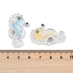 透明蓄光アクリルパーツ  湿った中で輝く  タツノオトシゴ  ミックスカラー  34x20.5x7.5mm  穴：1.6mm&nbsp;TACR-Z002-03