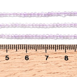 天然ラベンダーアメジストビーズ連売り  多面カット  ラウンド  2mm  穴：0.5mm  約217個/連  15.35''（39センチメートル）&nbsp;G-Z121-A01-2mm