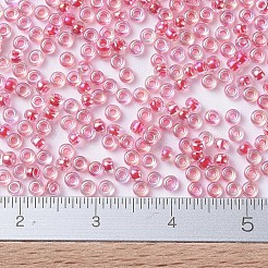 MIYUKIラウンドロカイユビーズ  日本製シードビーズ  11/0  （rr276)ダークコーラルライニングクリスタルab  11/0  2x1.3mm  穴：0.8mm  約50000個/ポンド&nbsp;SEED-G007-RR0276