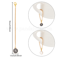 Flat Round with Letter Alloy Enamel Wine Glass Charms&nbsp;AJEW-AB00184-24