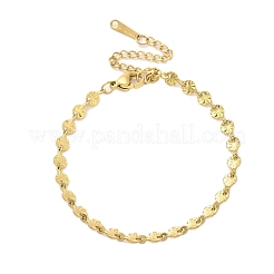 304ステンレススチールリンクチェーンブレスレット  18KGP本金メッキ  6-1/8インチ（15.7cm）&nbsp;BJEW-C084-05G