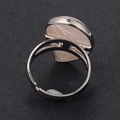 Adjustable Gemstone Brass Rings&nbsp;X-RJEW-N024-02H