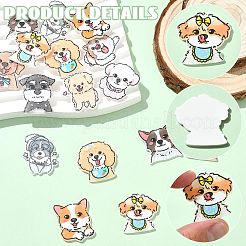 20個10スタイルのアクリルカボション  犬  ミックスカラー  25.5~30.5x24~30x2~2.5mm  2個/スタイル&nbsp;SACR-CJ0001-87