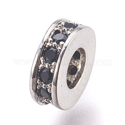 Brass Micro Pave Cubic Zirconia Beads&nbsp;ZIRC-E152-58-RS